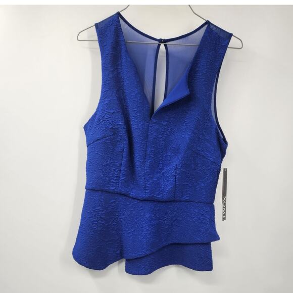 XOXO Blue Sleeveless Peplum Hem Top Womens Size Medium M *NWT - Picture 1 of 5